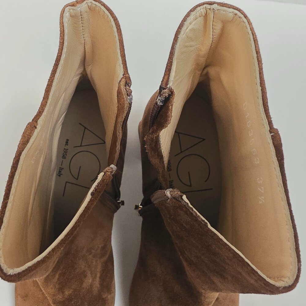 AGL Mimma Pointed Toe Block Heel Suede Bootie In … - image 11